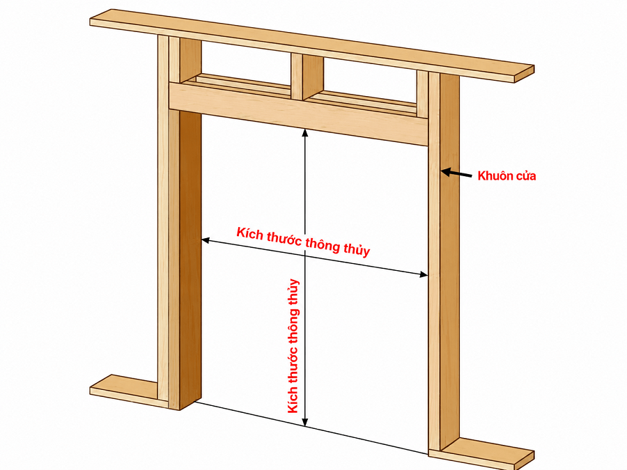 Kích thước thông thủy cửa Composite